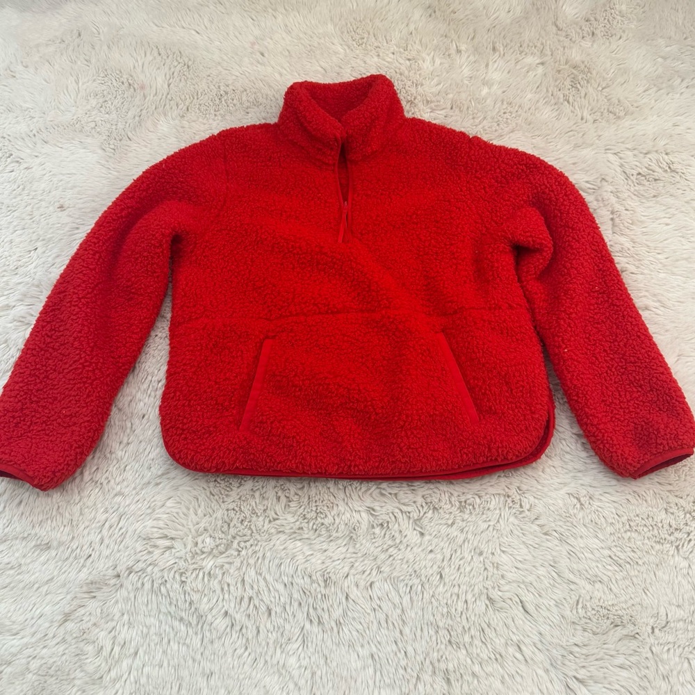 Wondershop Women's Red Faux Shearling
Half Zip Pullover S Valentine's Christmas